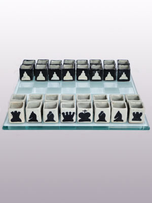 Ceramic Tequila shots drinking chess set